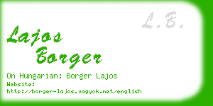 lajos borger business card